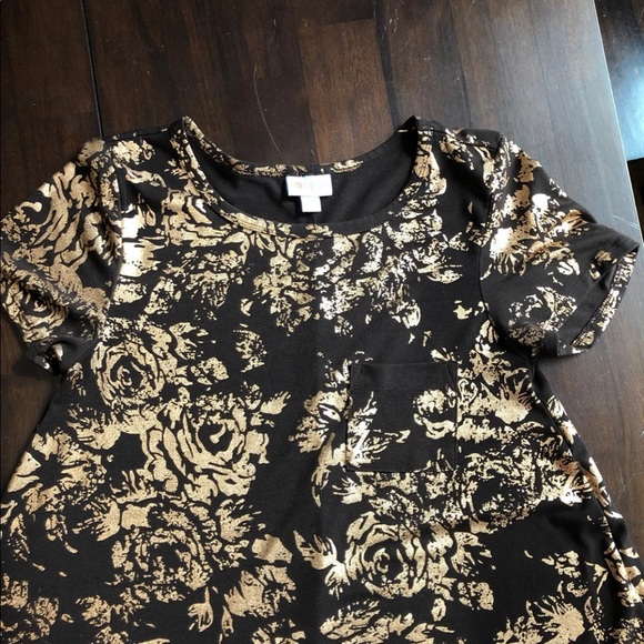 S LuLaRoe Carly brown rose gold dress - Picture 2 of 4